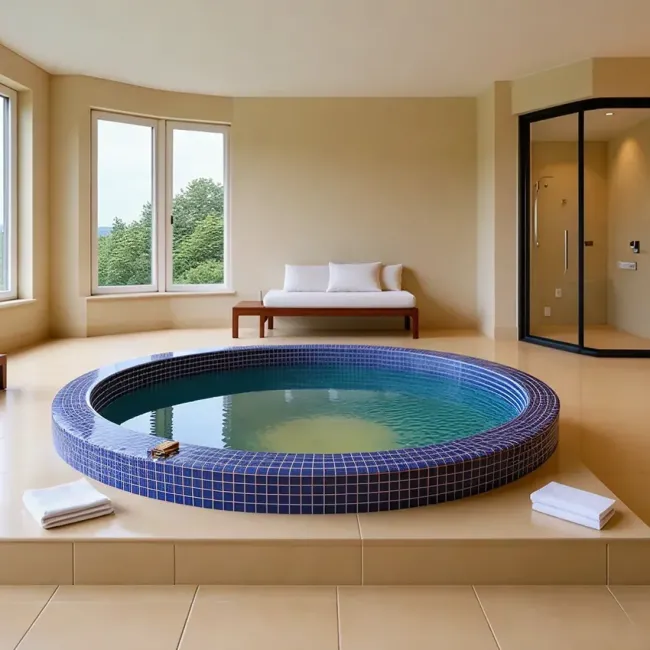 Spa circolare a mosaico Tiled 109 per 5 persone | Idromassaggio elegante