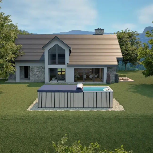 Aufrollbare Swimspa-Abdeckung | Wärmeisolierende Aufrollabdeckung  Schützen Sie Ihren Swimspa mit der aufrollbaren Swimspa-Abdec