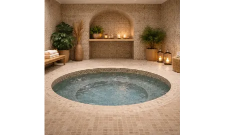 Cirkulärt mosaikspa Tiled 190 för 5 personer | Elegant hydromassage