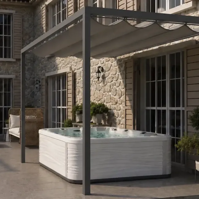 Graphite Venice Pergola with Canopy | Pergola for your hot tub