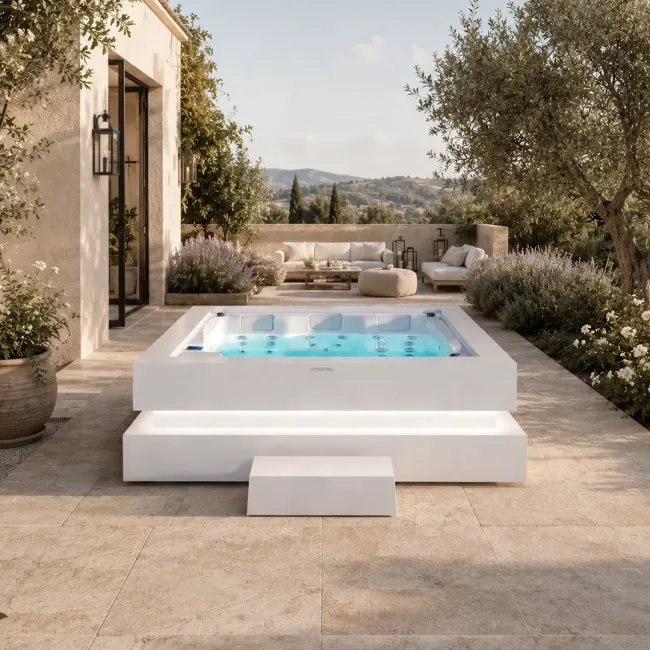 Witte Exclusive trap voor uw spa | Elegantie en comfort