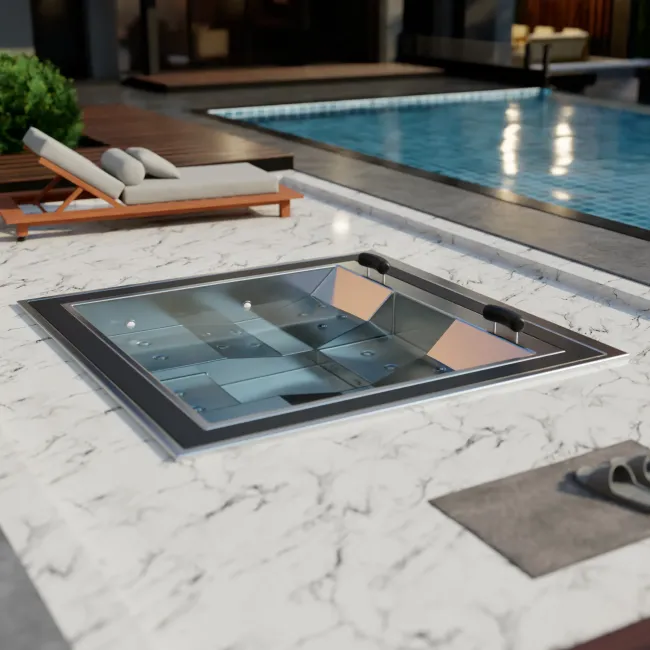 Elegant masažna kad iz nerjavečega jekla za 4 osebe - Aquavia Spa
