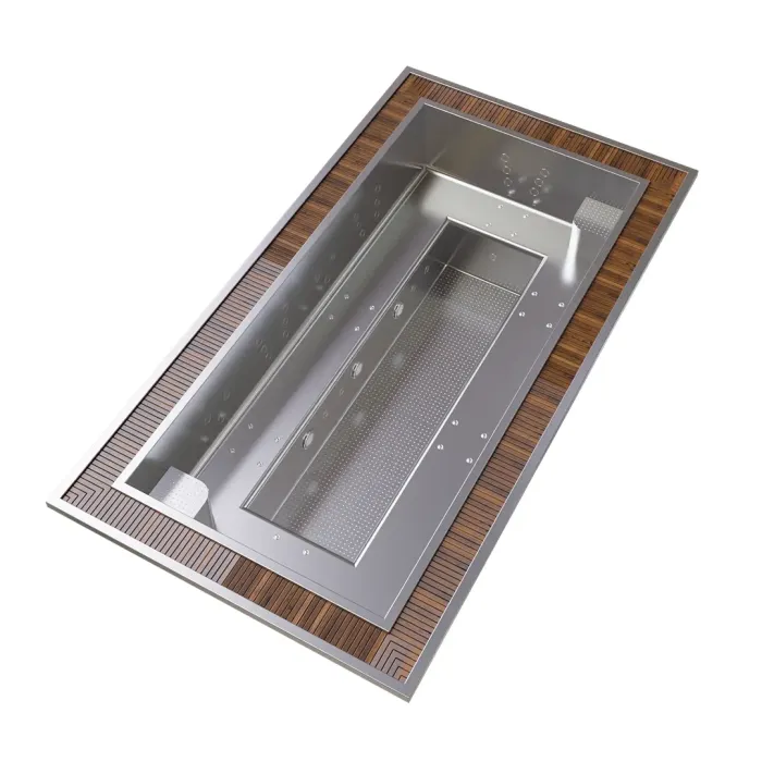 Innoluxe-ruostumattomasta teräksestä valmistettu uima-allas, kapasiteetti 10 hengelle - Aquavia Spa