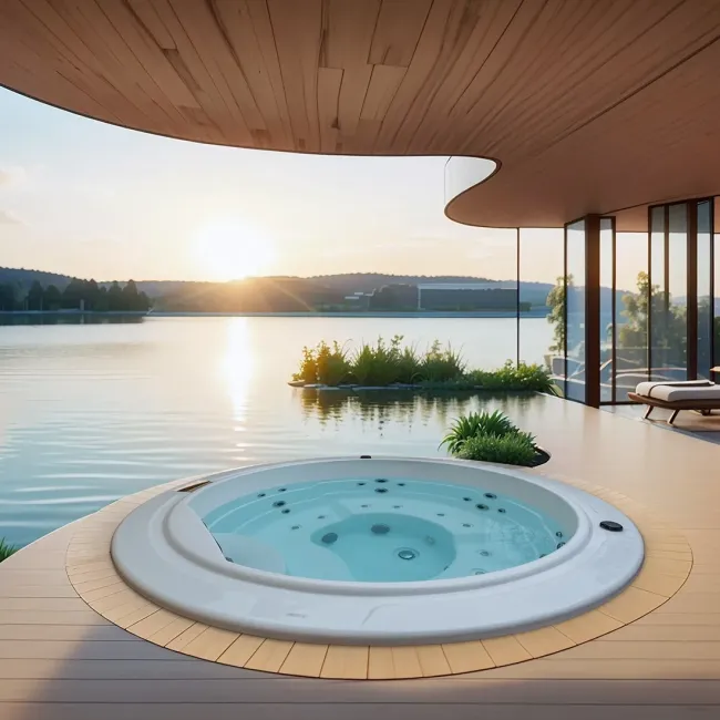 Round 2 Inbyggt spa, 5-personers jacuzzi - Aquavia Spa