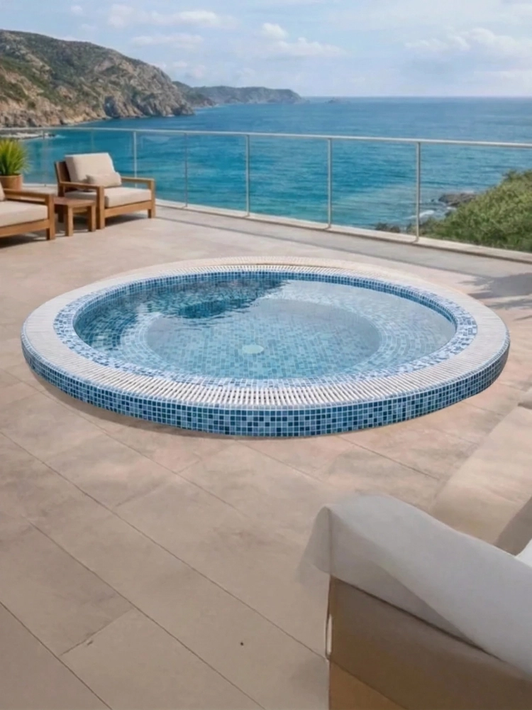Luxury and custom mosaic hot tub - Aquavia Spa