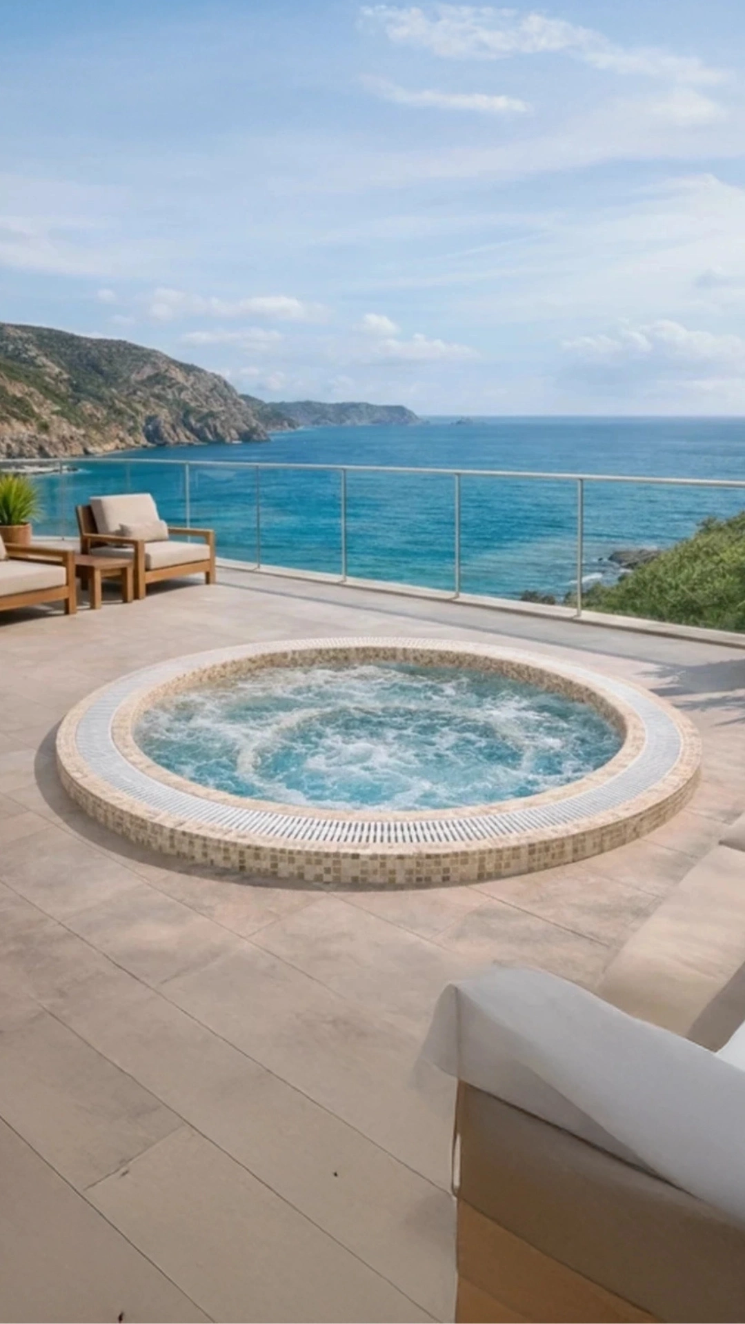 Built-in Mosaic Spa Tiled 280 for 7 People | Premium Relax