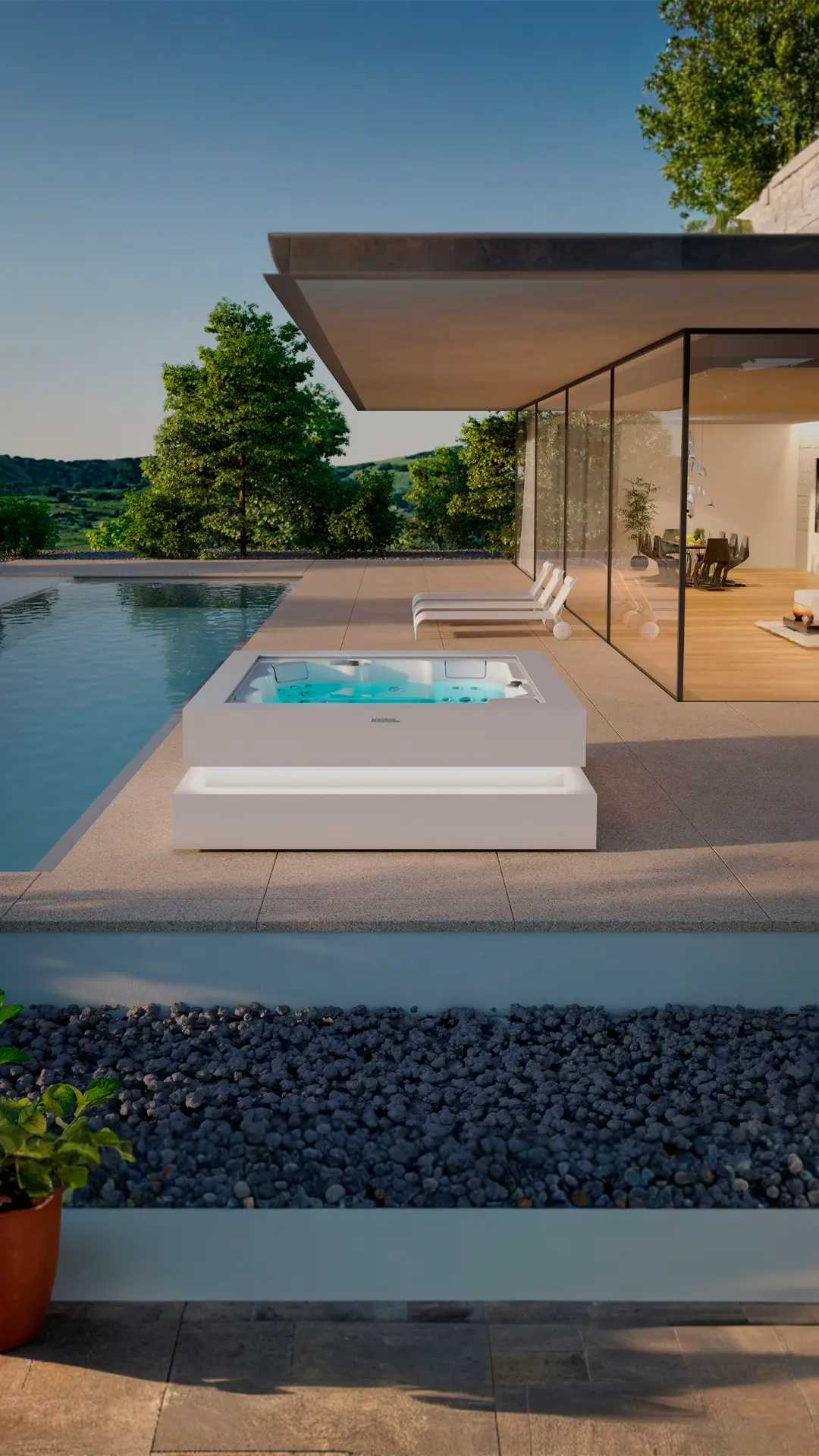 Cube Ergo Spa, 5-seater indoor and outdoor jacuzzi - Aquavia Spa