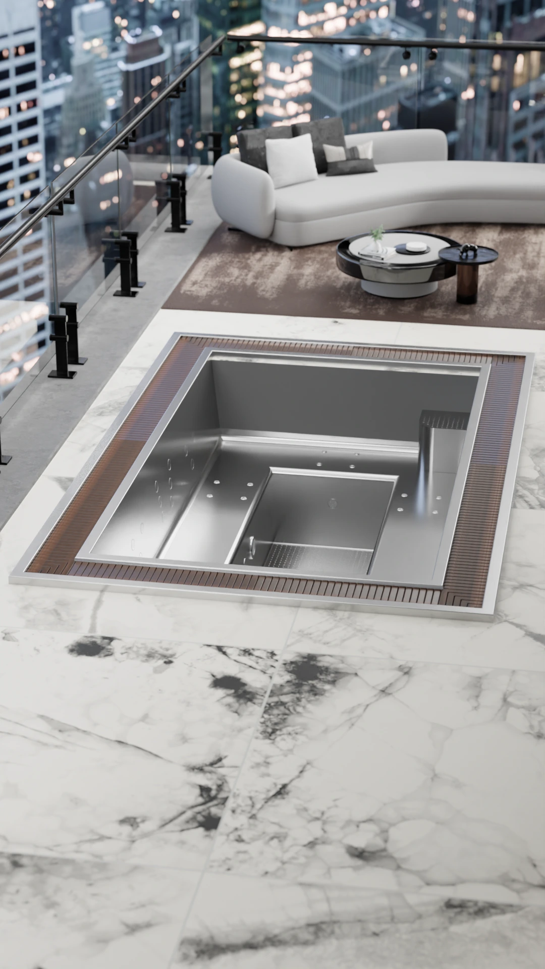 Spa Innovibe 8: Stainless steel hot tub - Aquavia Spa