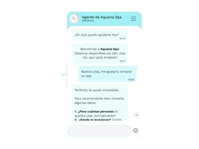 Nouveau chatbot sur le site web Aquavia Spa